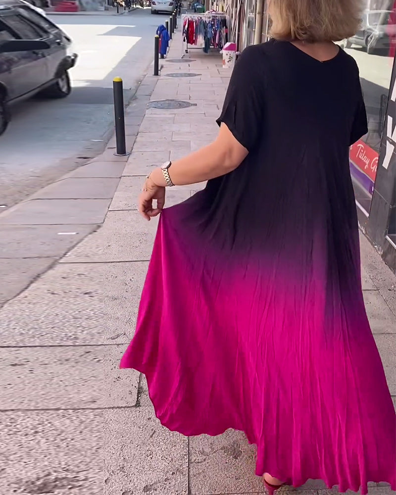 Laluna® | Casual Geplooide Ombre-jurk