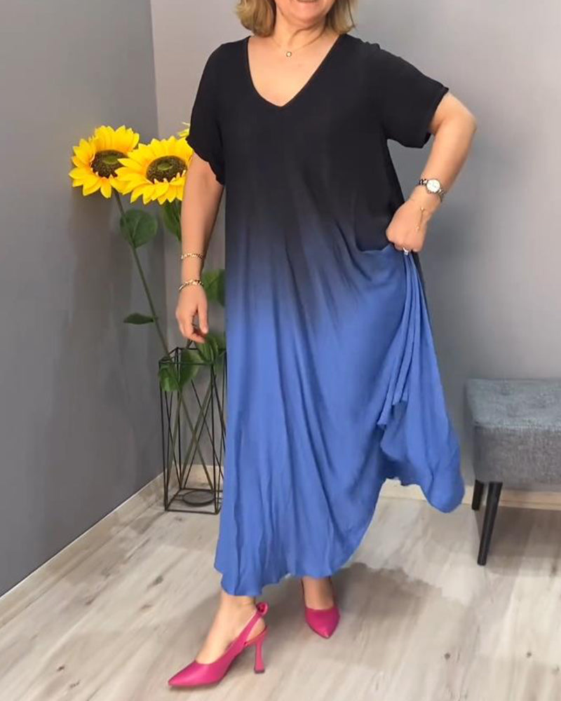 Laluna® | Casual Geplooide Ombre-jurk