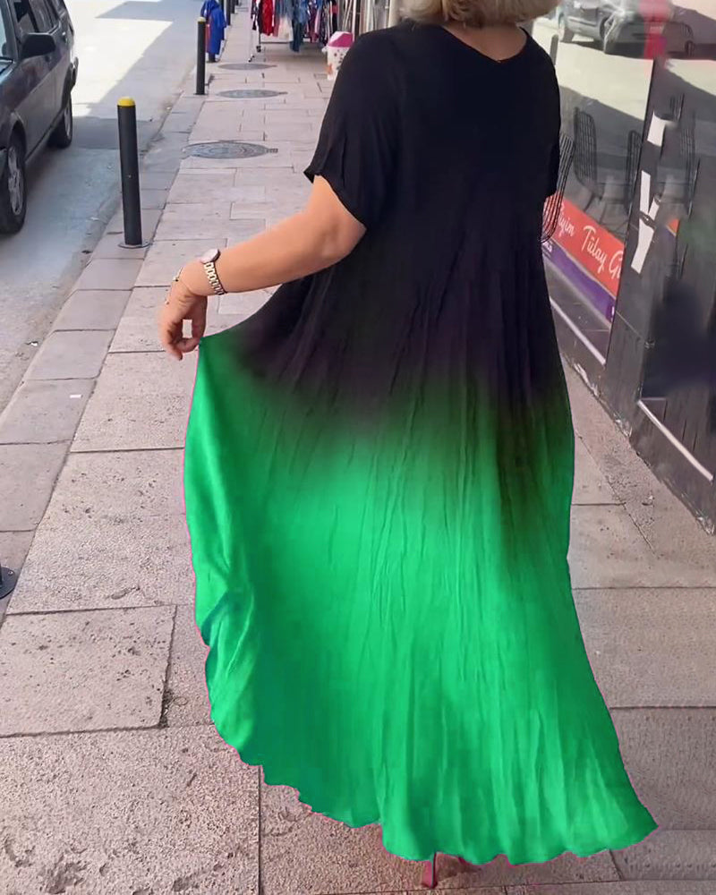 Laluna® | Casual Geplooide Ombre-jurk