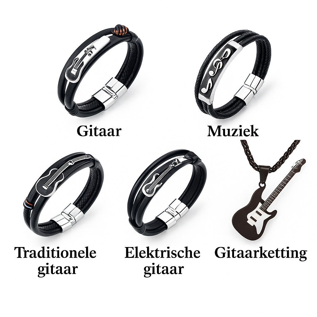 Musicwaker® | Handgemaakte Armband van Hoogwaardig Leer