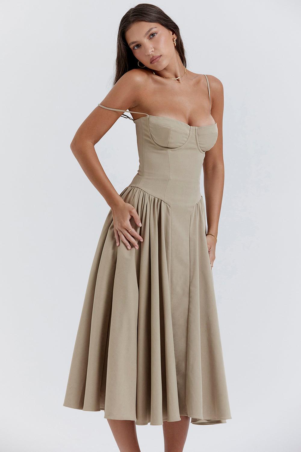 KLÆDT® Twill Korset Midi Kjole