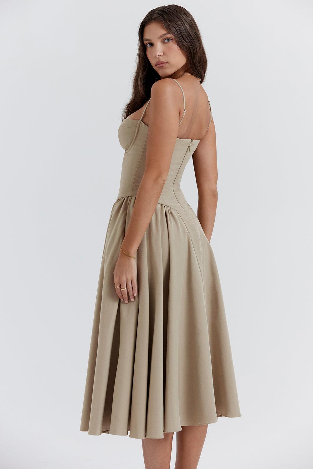 KLÆDT® Twill Korset Midi Kjole