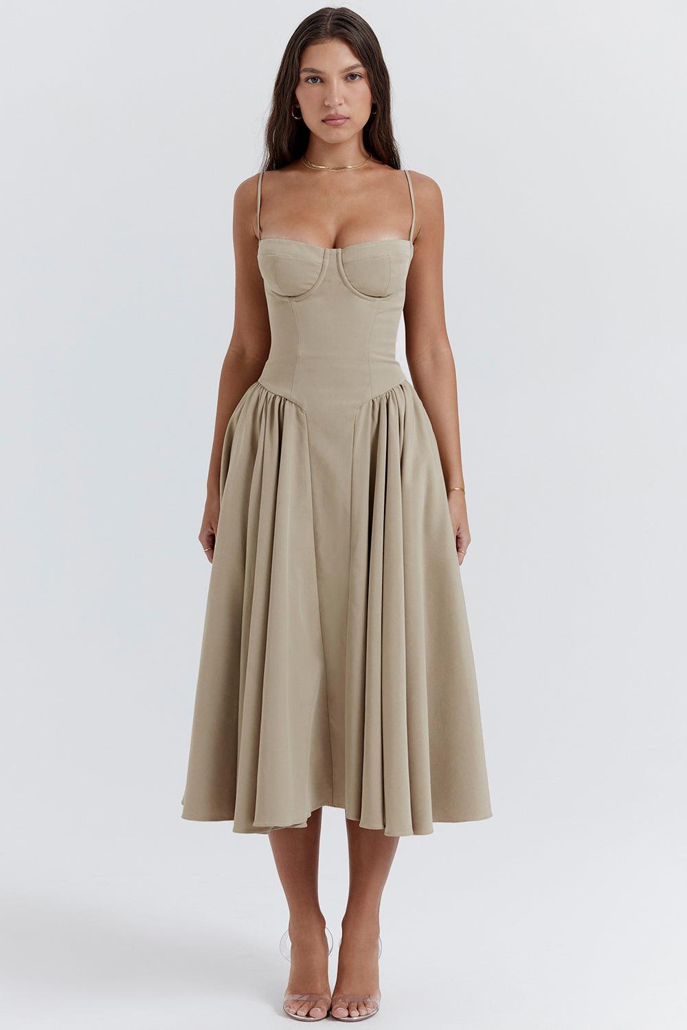 KLÆDT® Twill Korset Midi Kjole