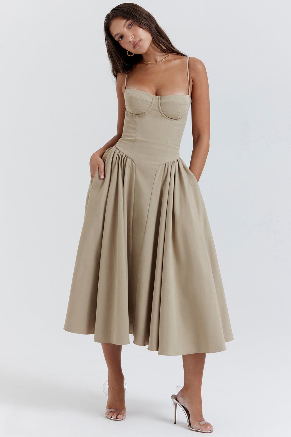 KLÆDT® Twill Korset Midi Kjole