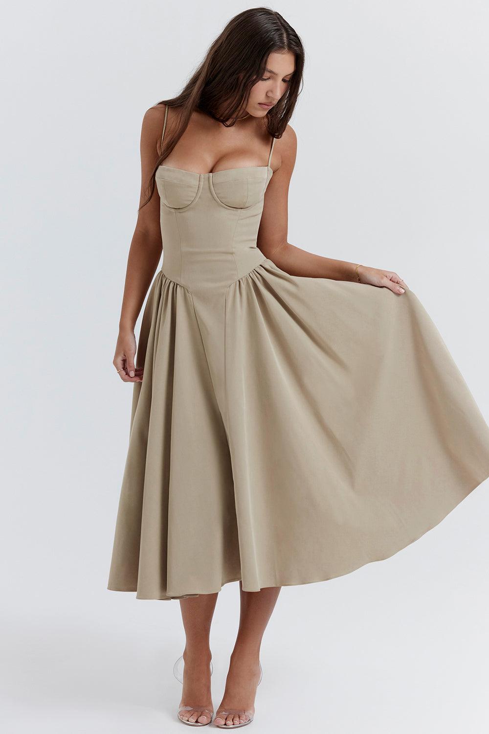 KLÆDT® Twill Korset Midi Kjole