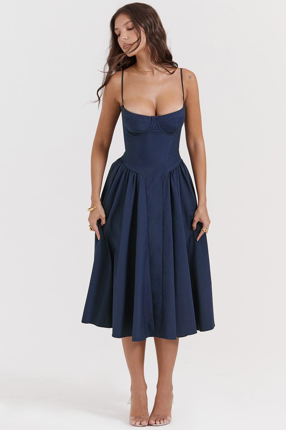 KLÆDT® Twill Korset Midi Kjole