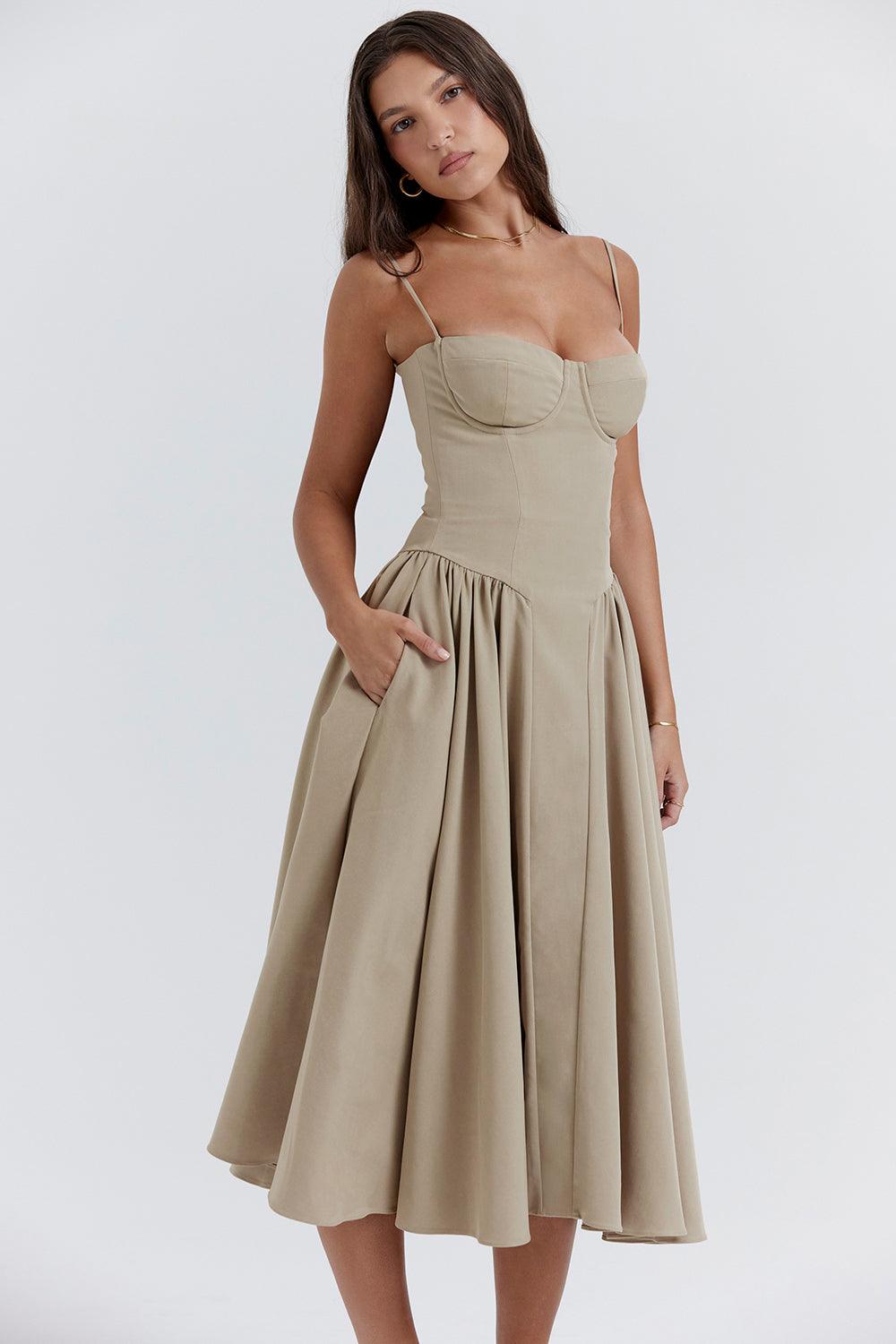 KLÆDT® Twill Korset Midi Kjole