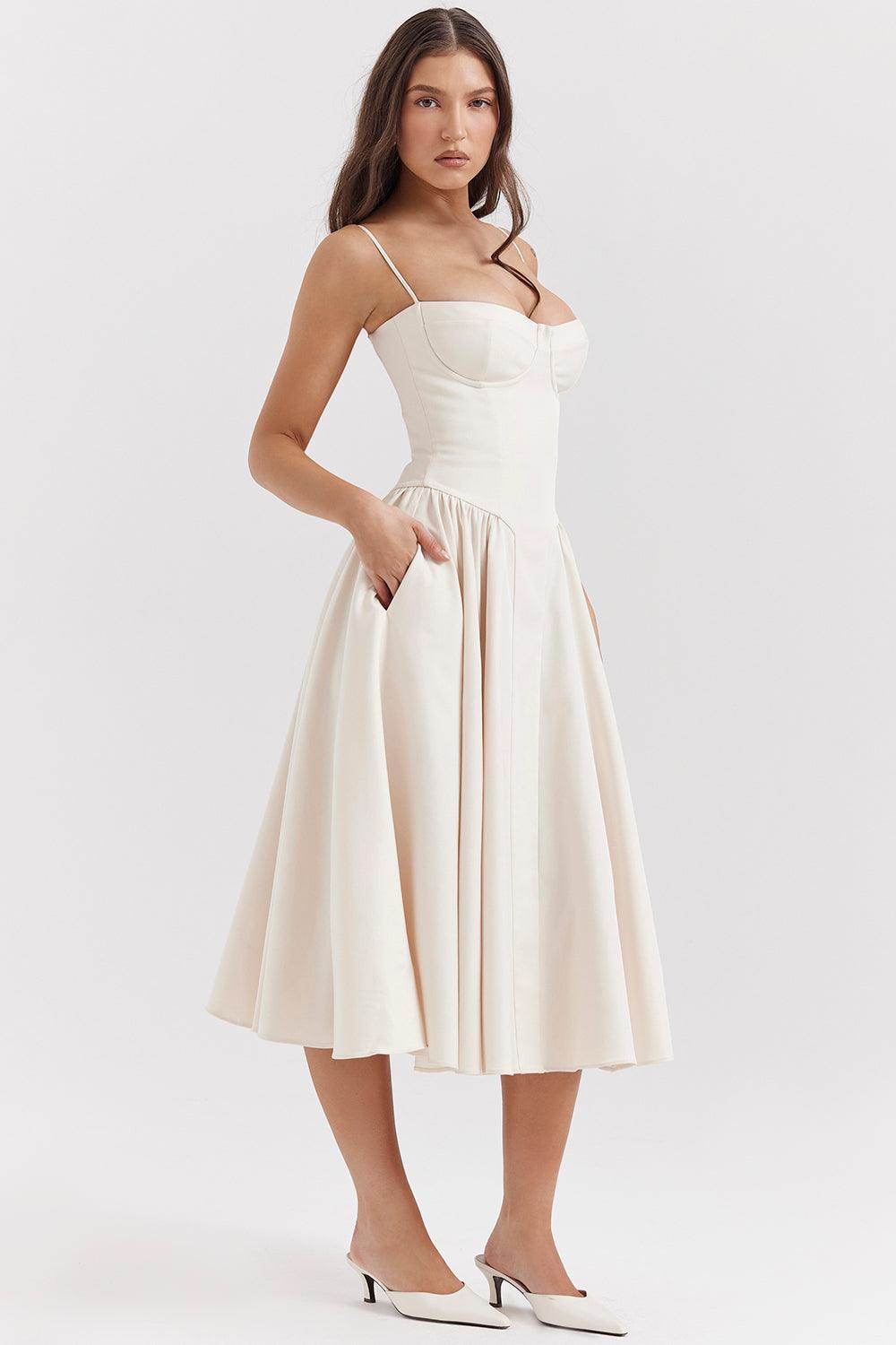 KLÆDT® Twill Korset Midi Kjole