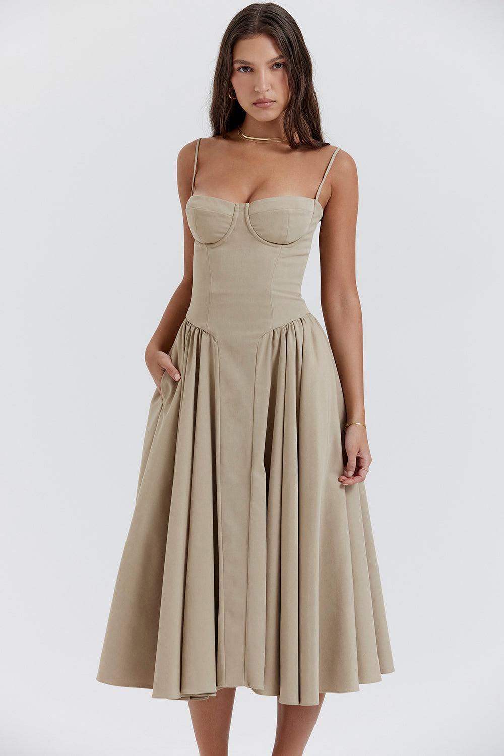 KLÆDT® Twill Korset Midi Kjole