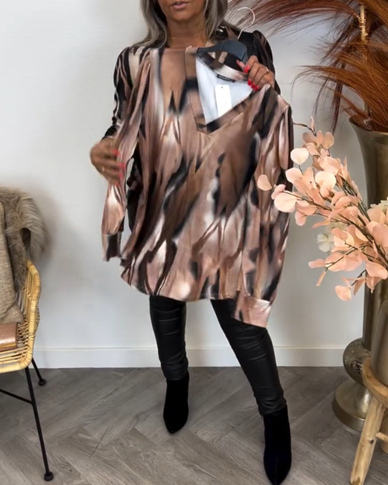 Blouse met Contrasterende Kraag en Overslag